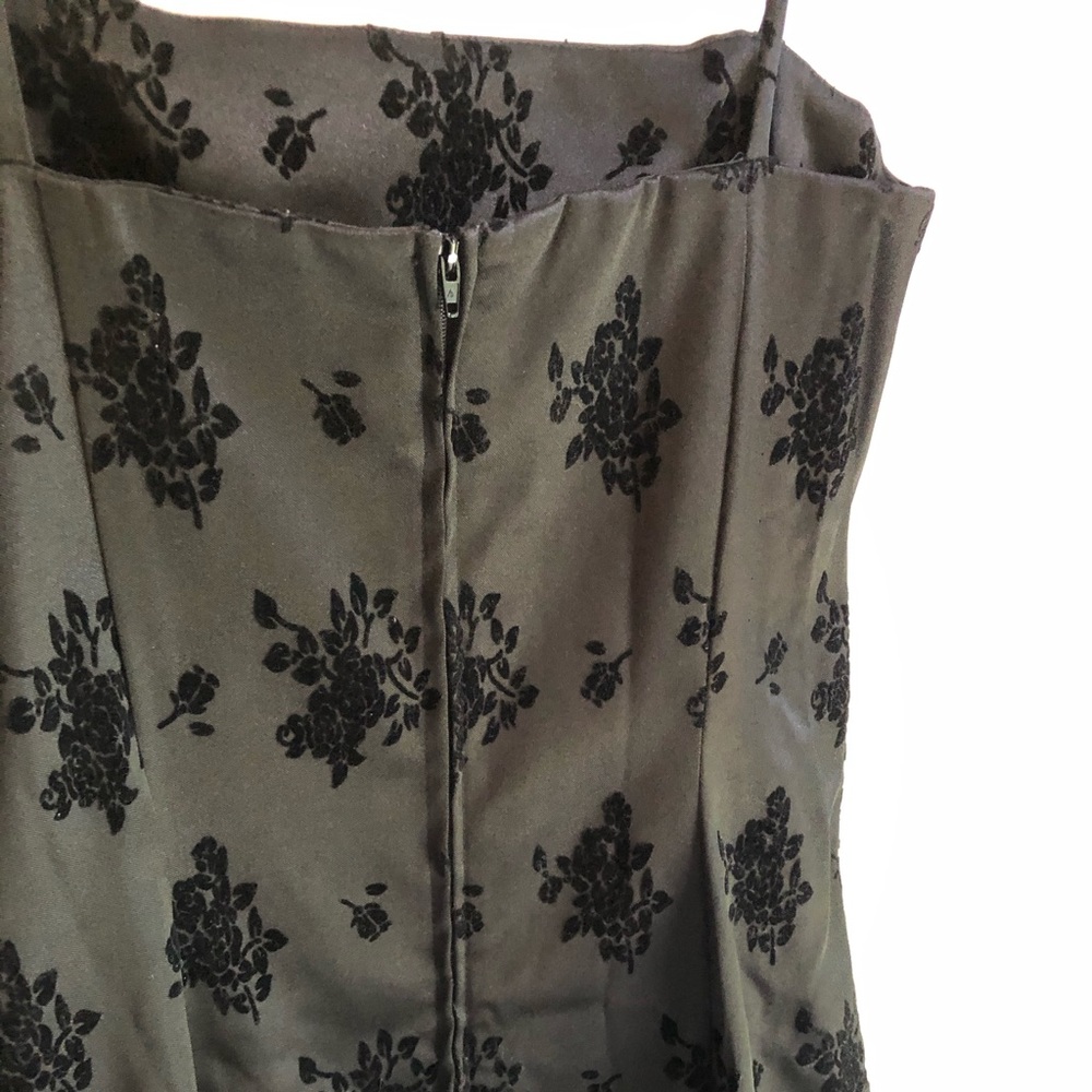 Vintage Y2K bodycon dress with flocked floral pattern - Picture 9 of 11
